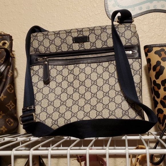 Gucci Handbags - Gucci Navy and Grey Unisex Messenger Bag